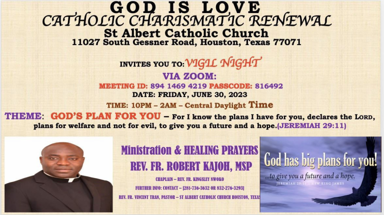 GILCCRHT Vigil Night (via Zoom): “God’s Plan For You.”