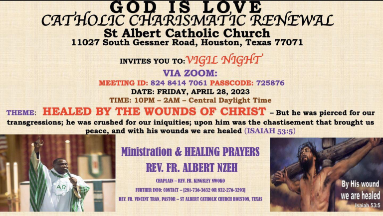 GILCCRHT Vigil night: HEALED BY THE WOUNDS OF CHRIST.