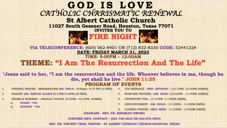 GILCCRHT Fire Night: “I Am The Resurrection And The Life.”